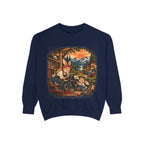Vintage Bunny Mechanics Sweatshirt — Retro Woodland Motorcycle Crewneck