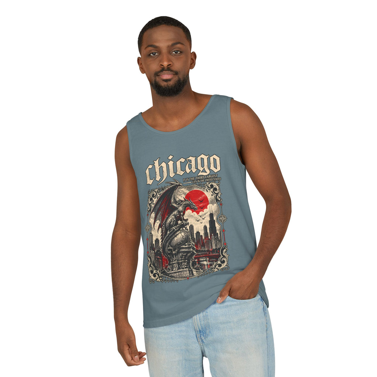 Chicago Vintage Gothic Graphic Tank Top