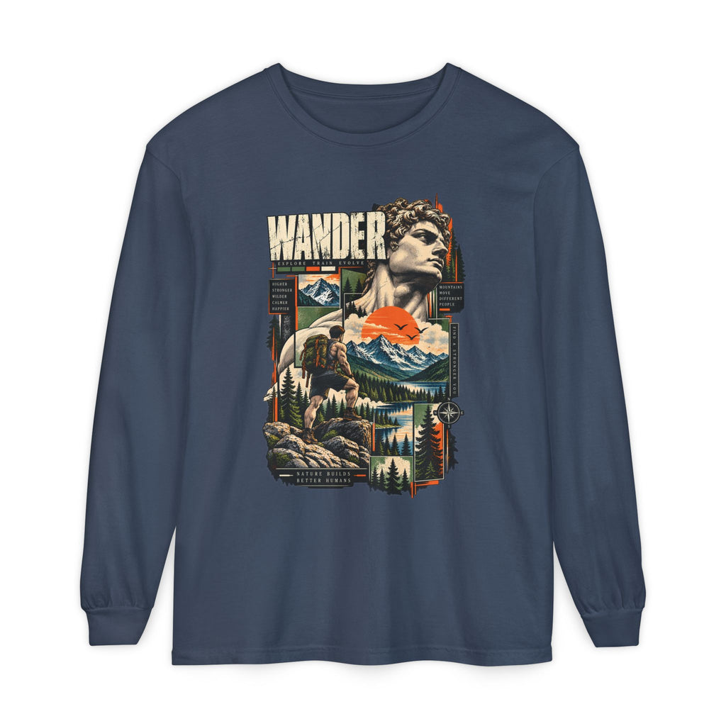Wander Adventure Mountain Graphic Long Sleeve T-Shirt