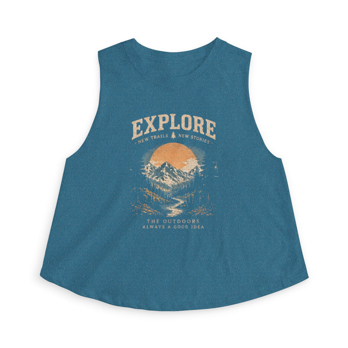Explore Women’s Crop Top – Mountain Adventure Graphic