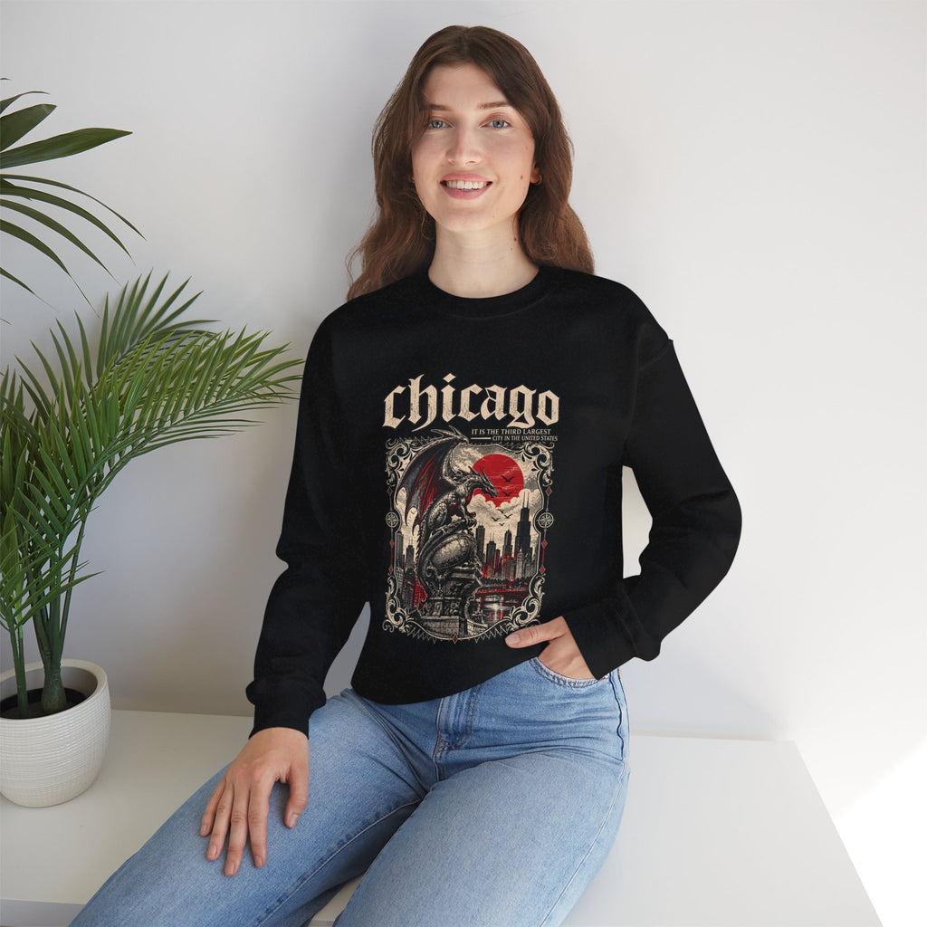 Chicago Gothic Skull Crewneck Sweatshirt