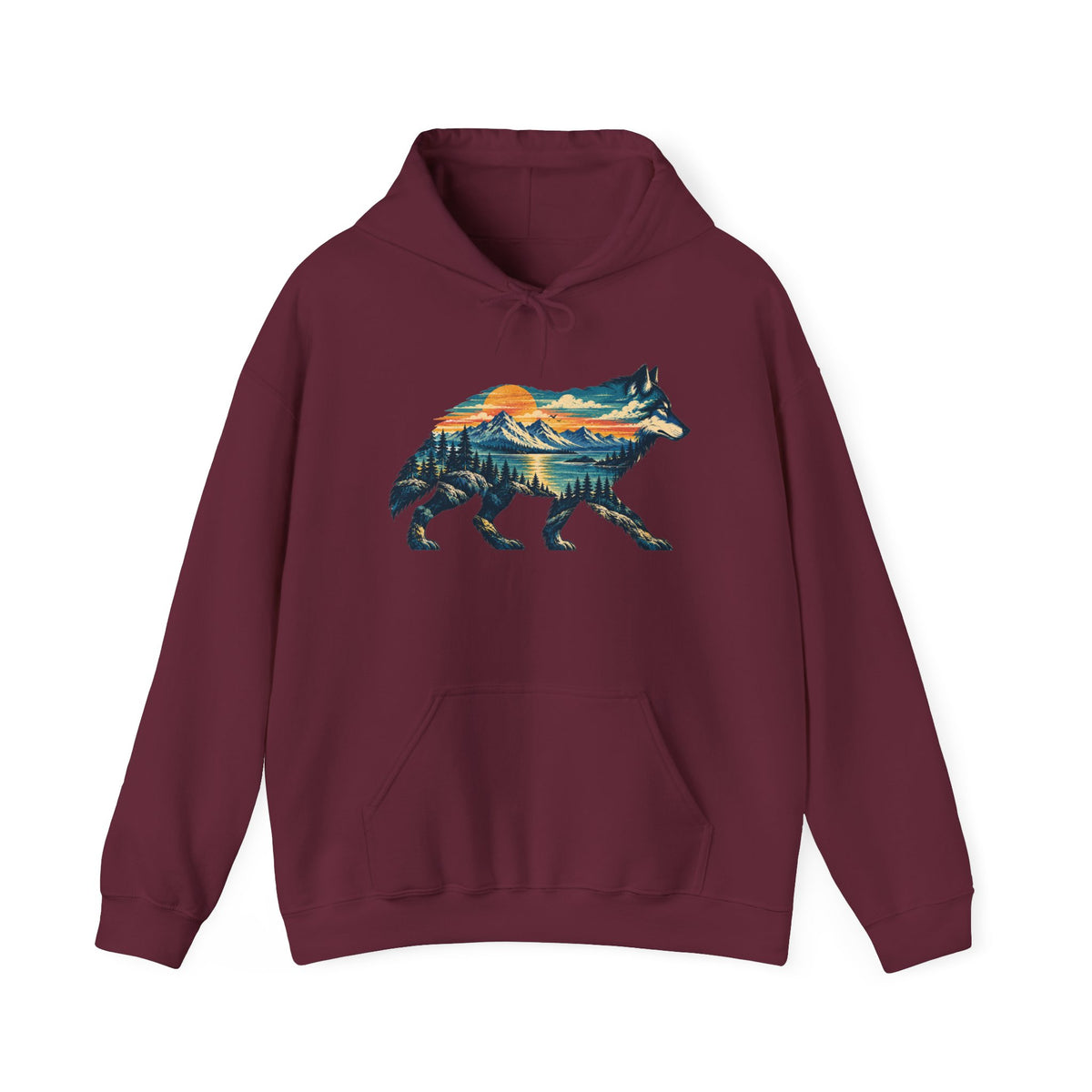 Mountain Wolf Hoodie – Wildlife Lover Outdoor Graphic Sweatshirt