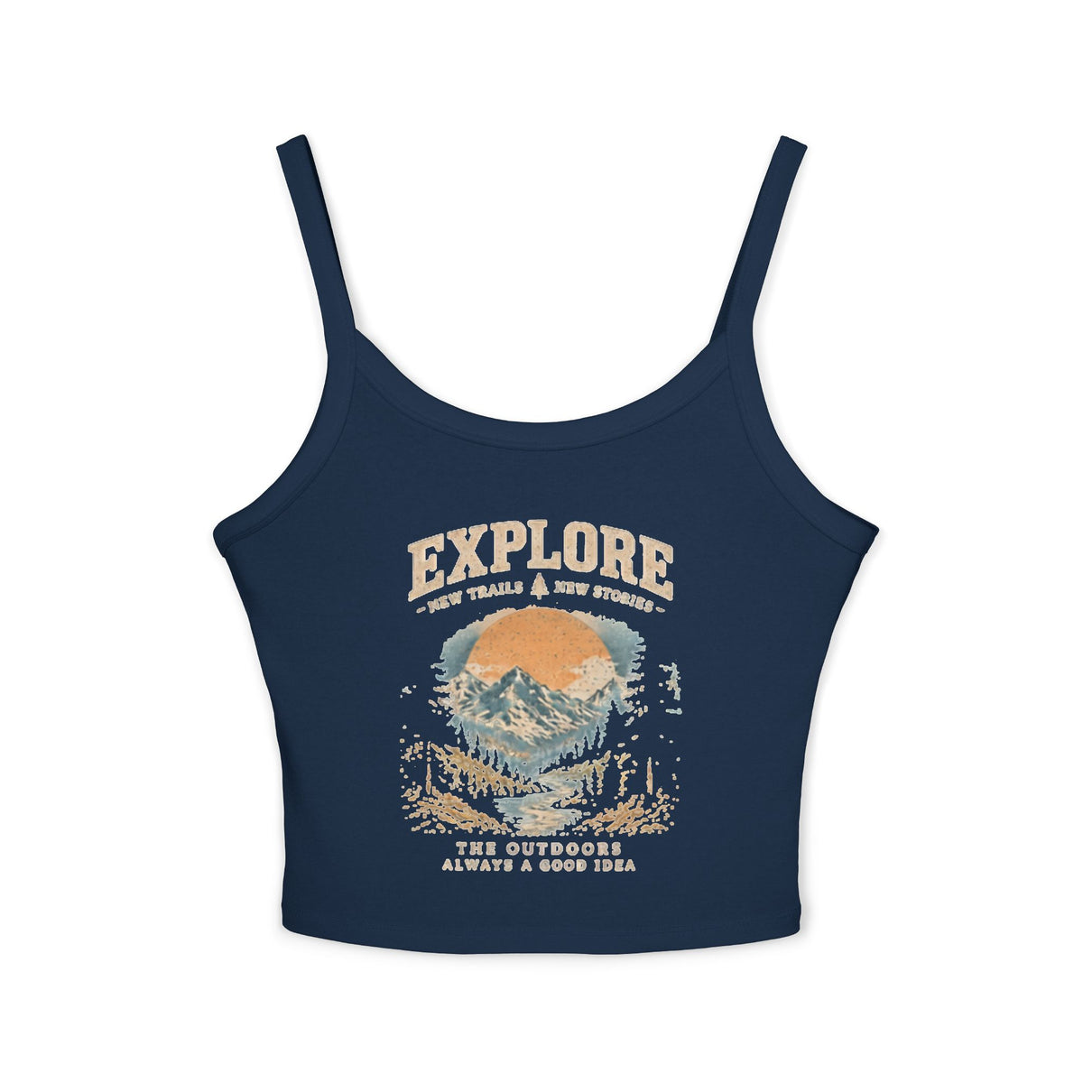 Women's Explore Mountain Adventure Spaghetti Strap Tank Top