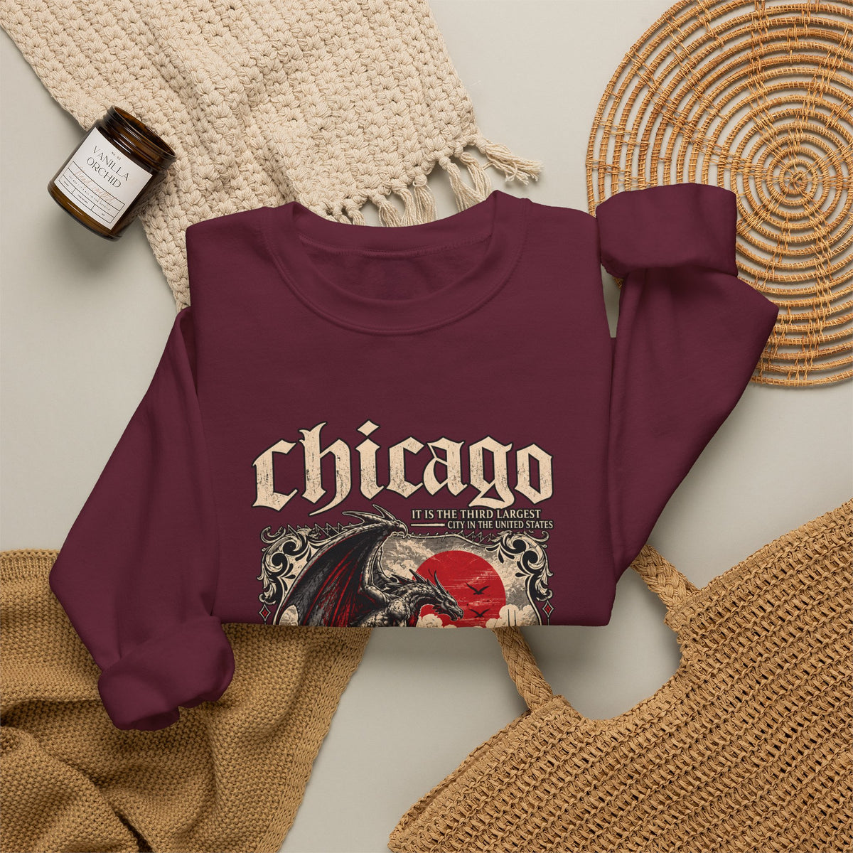 Chicago Gothic Skull Crewneck Sweatshirt