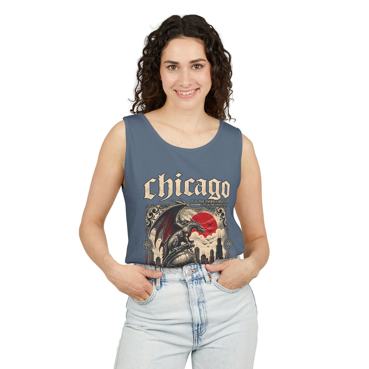 Chicago Gothic Skyline Graphic Tank Top