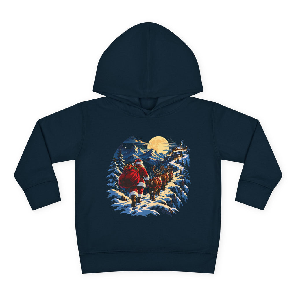 Toddler Hoodie - Santa Sleigh Winter Scene Pullover Christmas Special