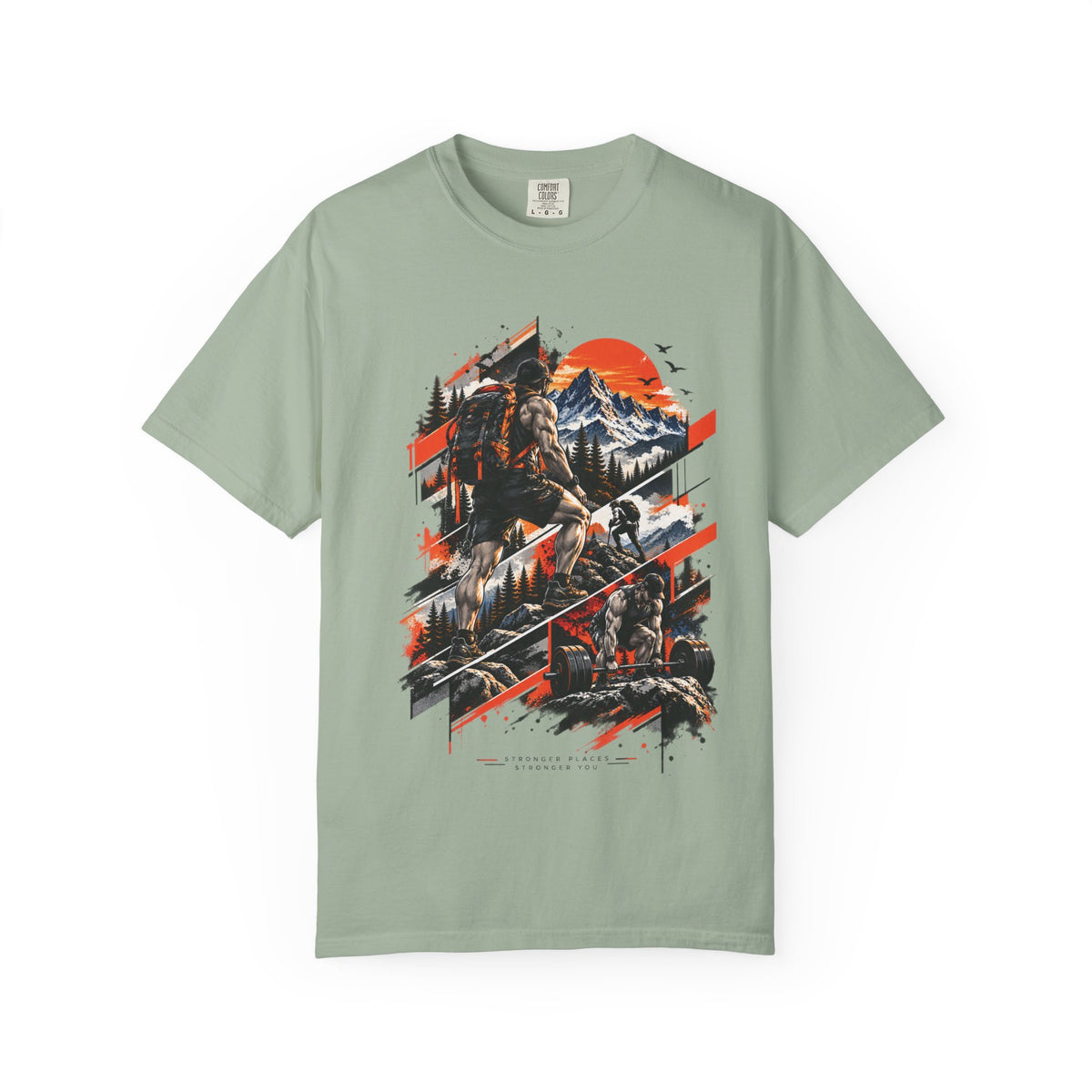 Samurai Warrior Mountain Sunset Graphic T-Shirt