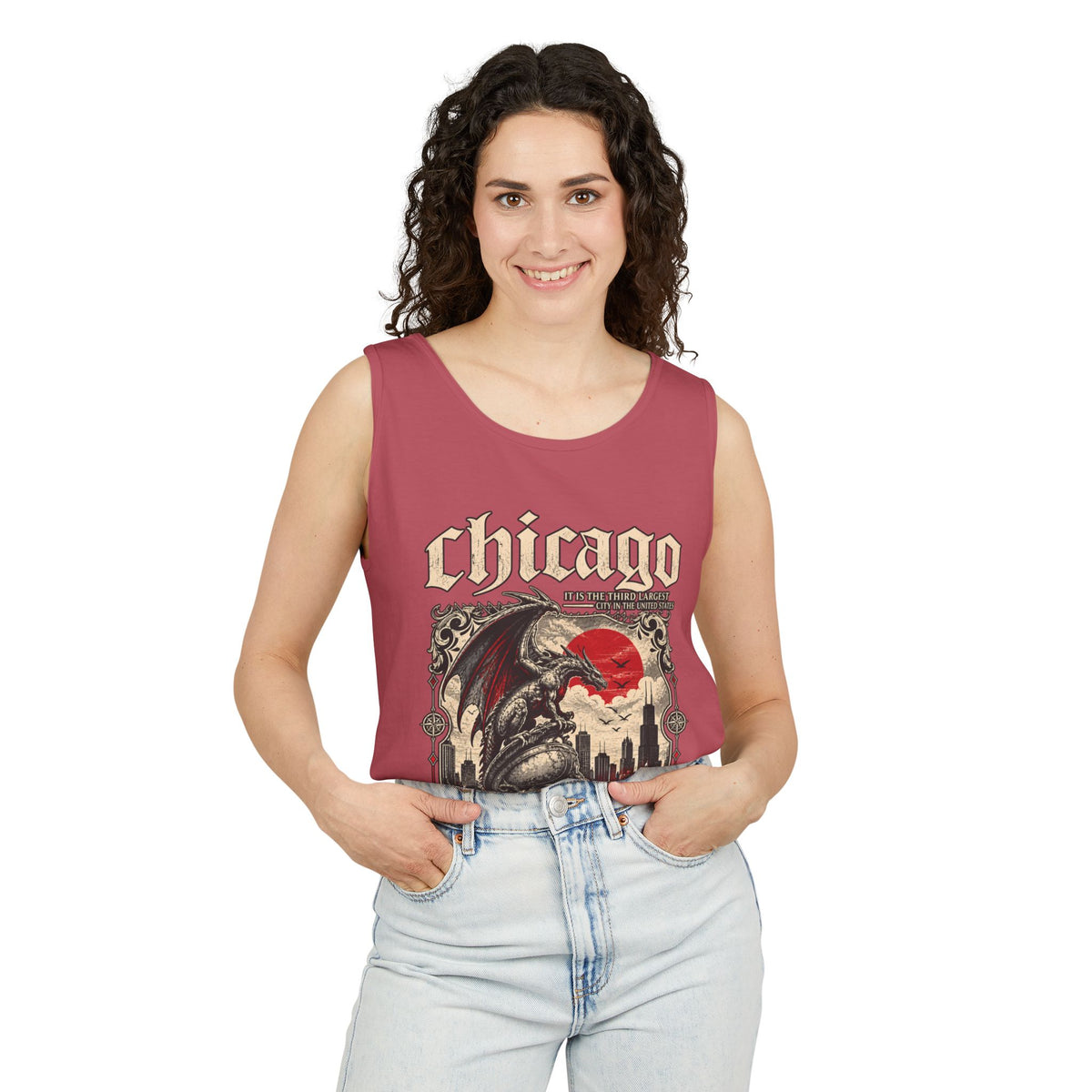 Chicago Gothic Skyline Graphic Tank Top