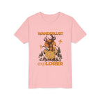 Wanderlust Explorer Youth Tee — Deer Map Adventure Kids T‑Shirt