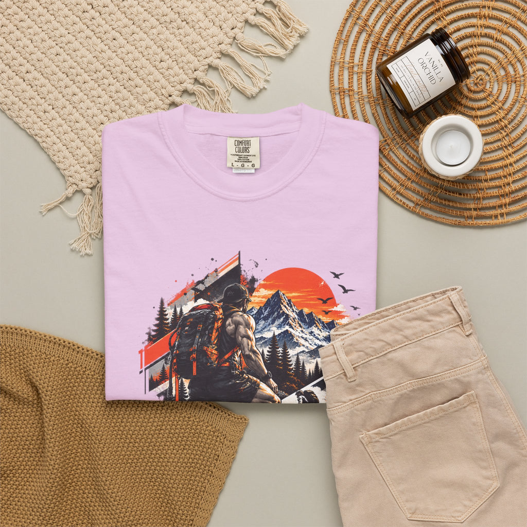 Samurai Warrior Mountain Sunset Graphic T-Shirt