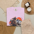 Samurai Warrior Mountain Sunset Graphic T-Shirt