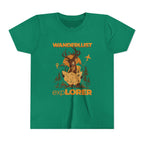 Wanderlust Explorer Youth Tee — Deer Map Adventure Kids T‑Shirt