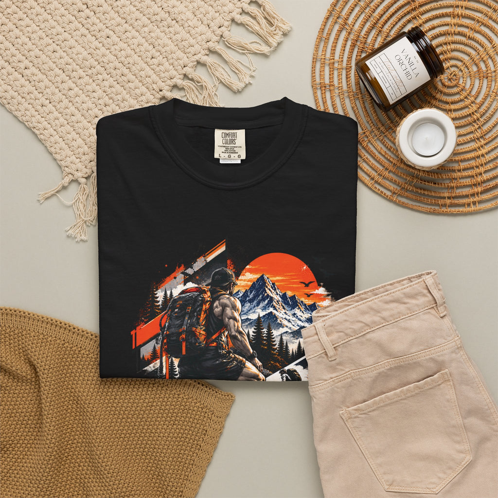 Samurai Warrior Mountain Sunset Graphic T-Shirt