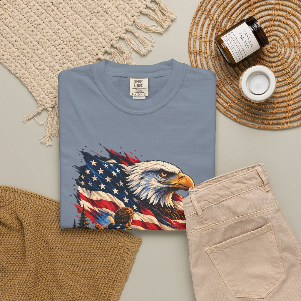 Patriotic Bald Eagle American Flag T-Shirt