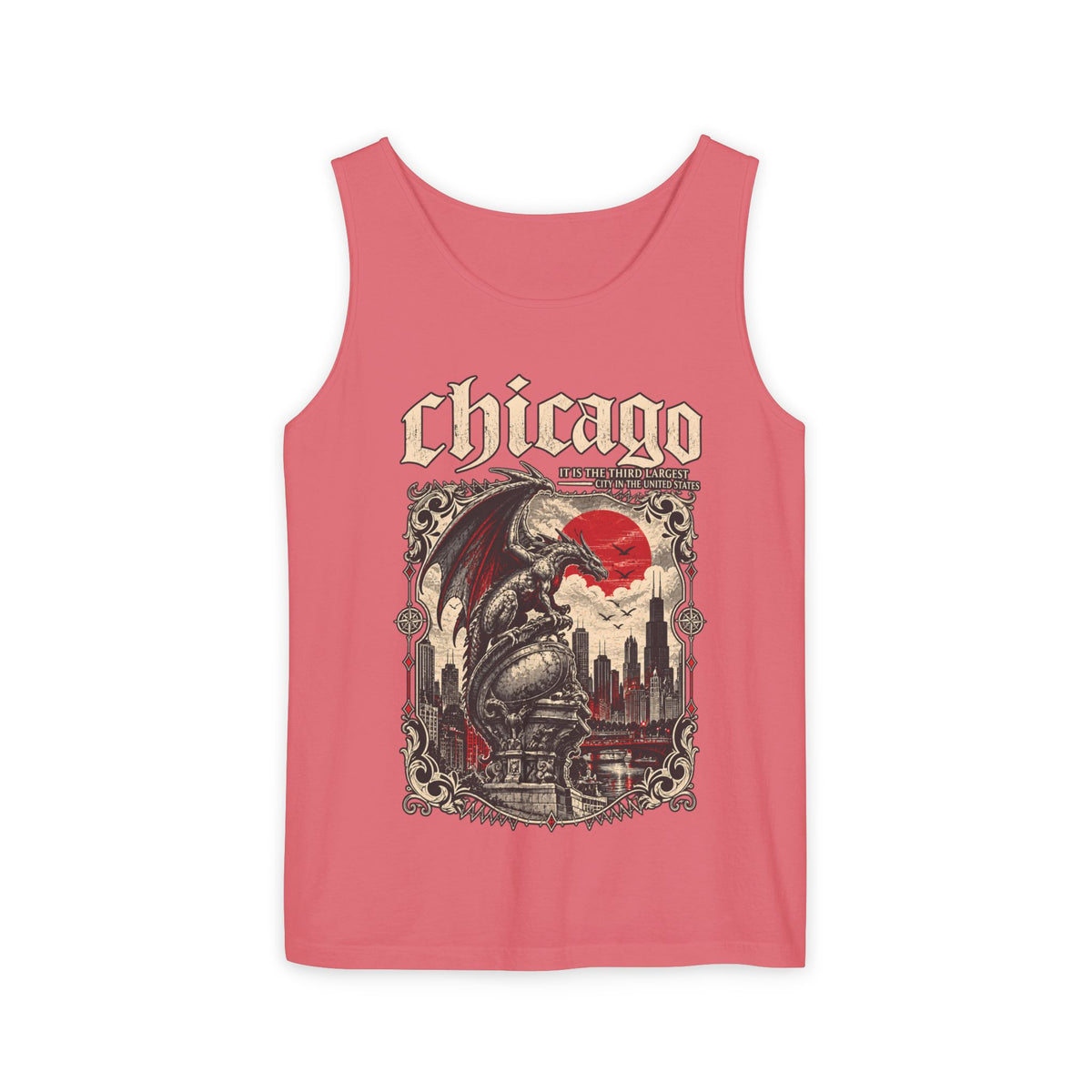 Chicago Gothic Skyline Graphic Tank Top