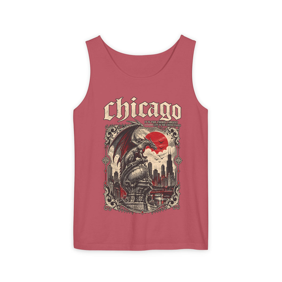 Chicago Gothic Skyline Graphic Tank Top