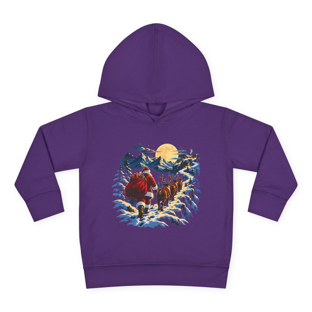 Toddler Hoodie - Santa Sleigh Winter Scene Pullover Christmas Special