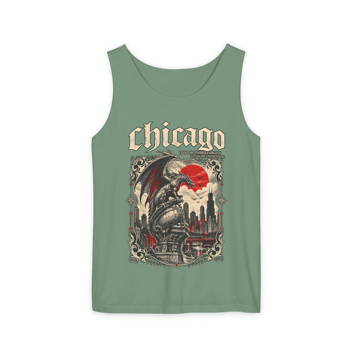 Chicago Vintage Gothic Graphic Tank Top