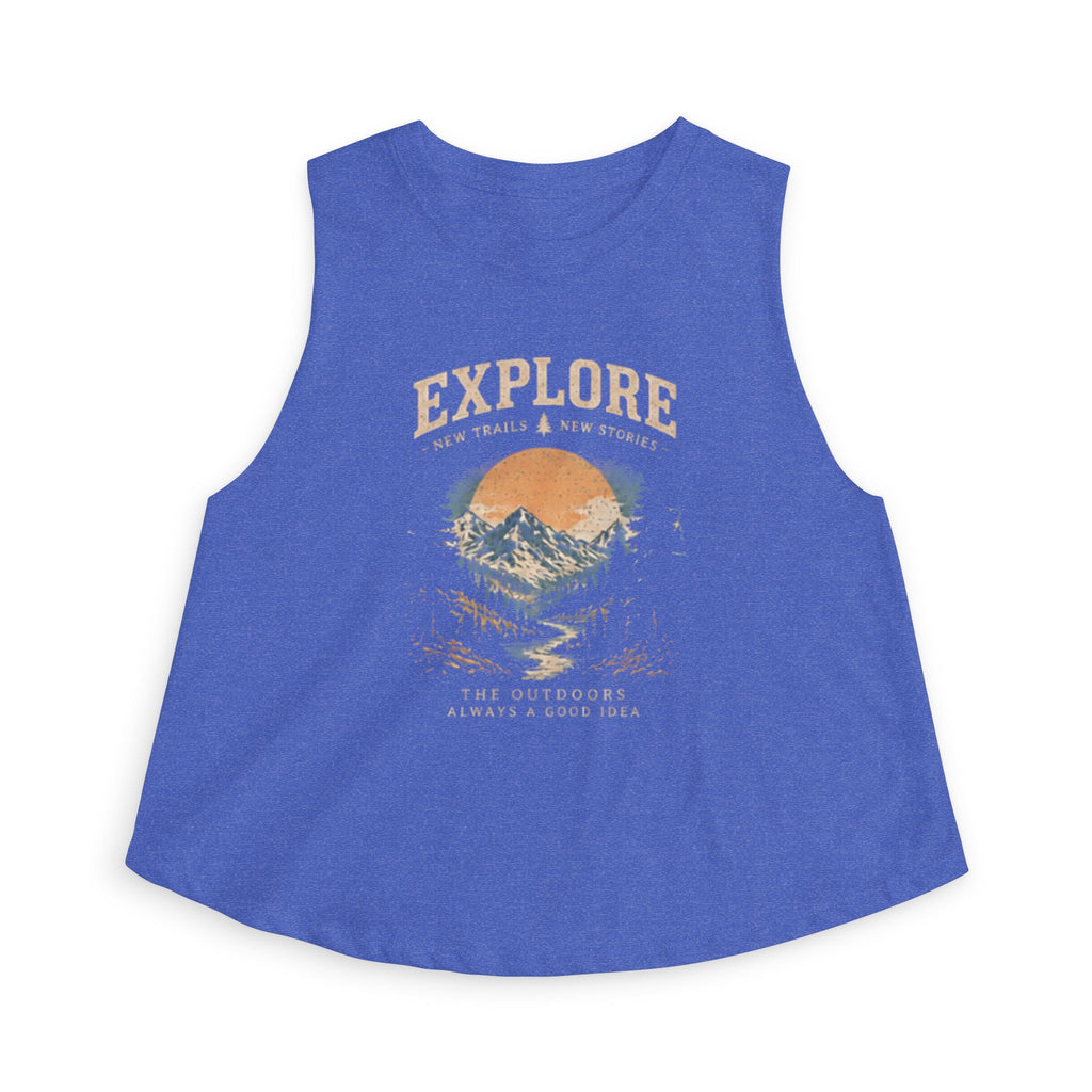 Explore Women’s Crop Top – Mountain Adventure Graphic