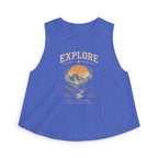 Explore Women’s Crop Top – Mountain Adventure Graphic