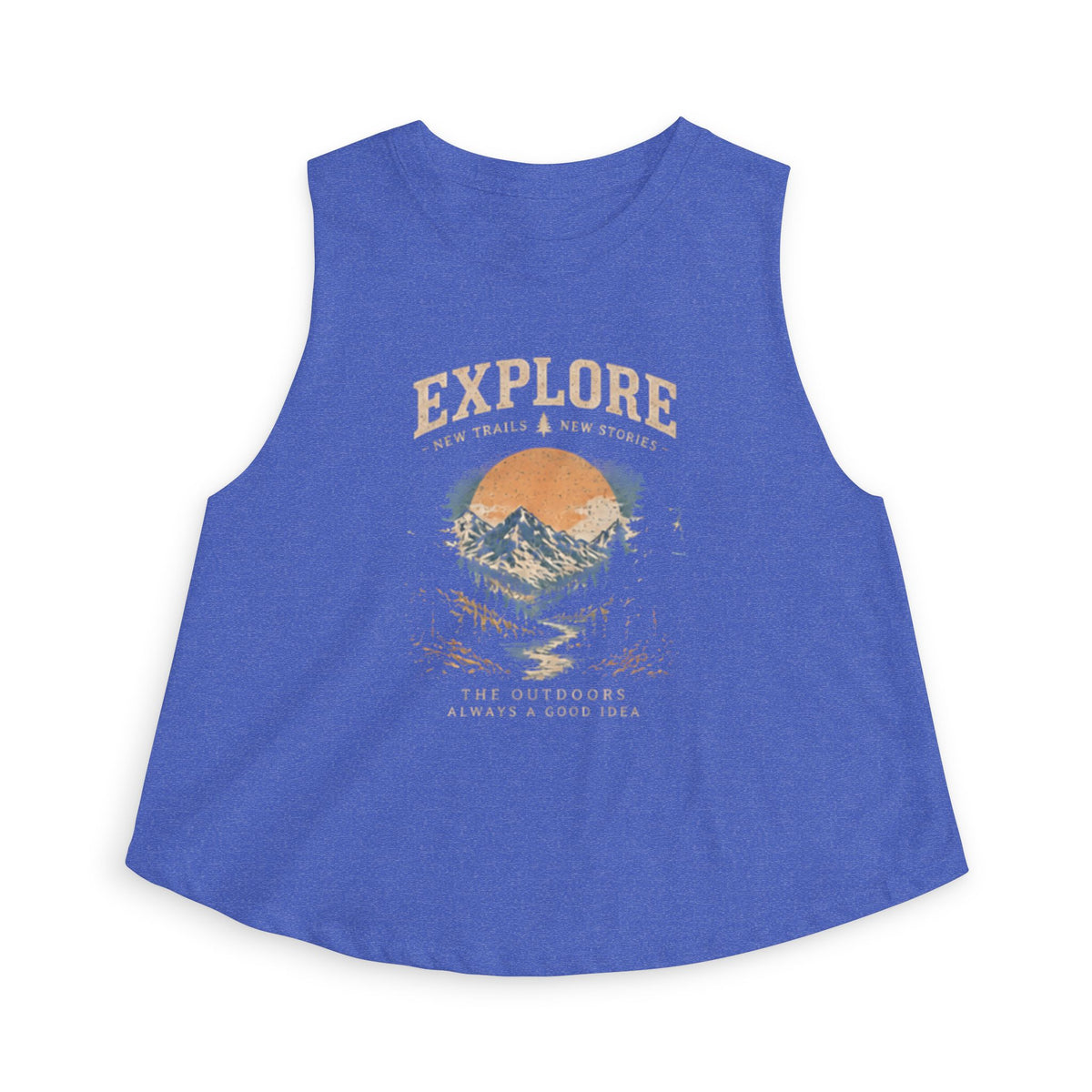 Explore Women’s Crop Top – Mountain Adventure Graphic