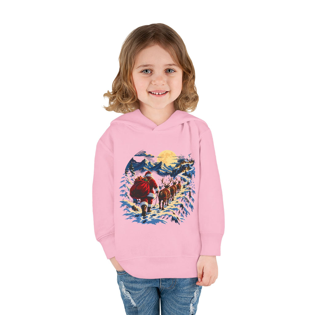 Toddler Hoodie - Santa Sleigh Winter Scene Pullover Christmas Special