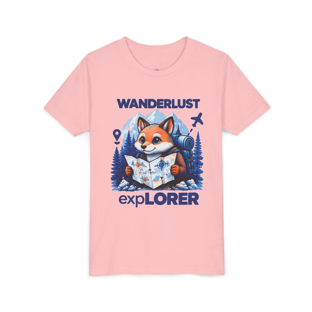 Youth Tee — Wanderlust Explorer Fox Map Travel Shirt