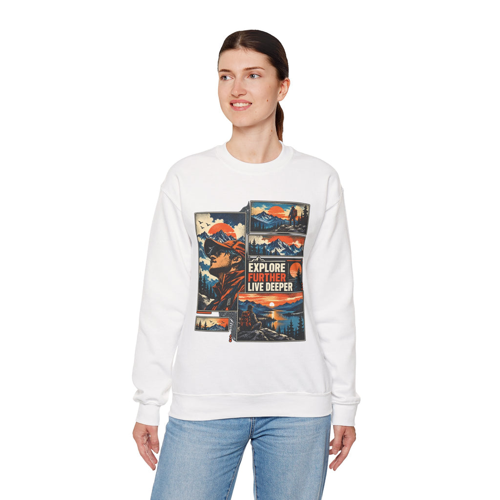 Explore Further Live Deeper Mountain Adventure Sweatshirt