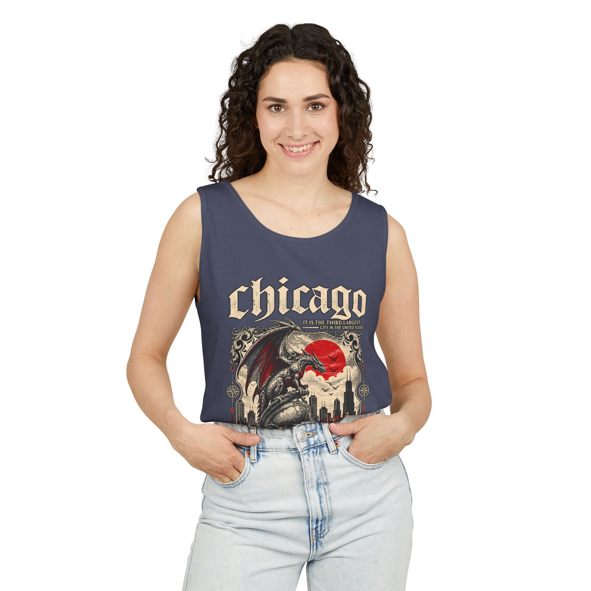 Chicago Vintage Gothic Graphic Tank Top
