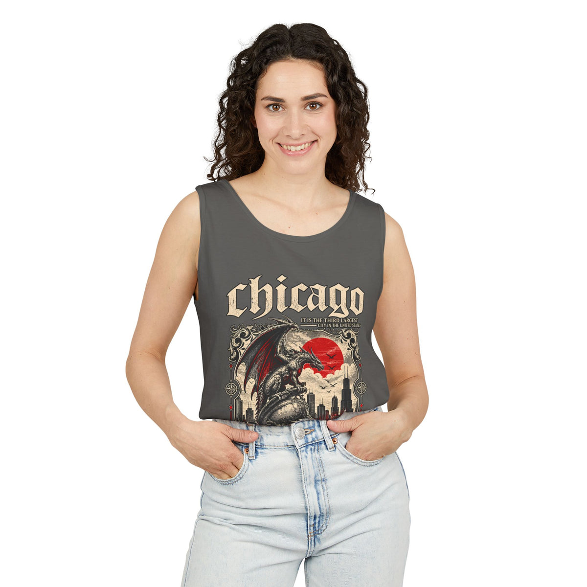 Chicago Vintage Gothic Graphic Tank Top
