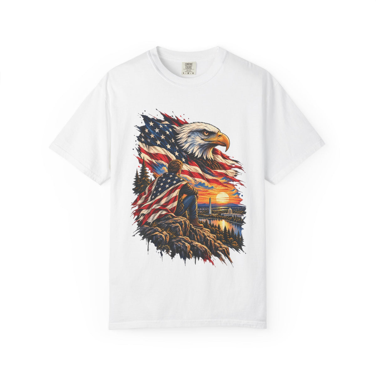 Patriotic Bald Eagle American Flag T-Shirt