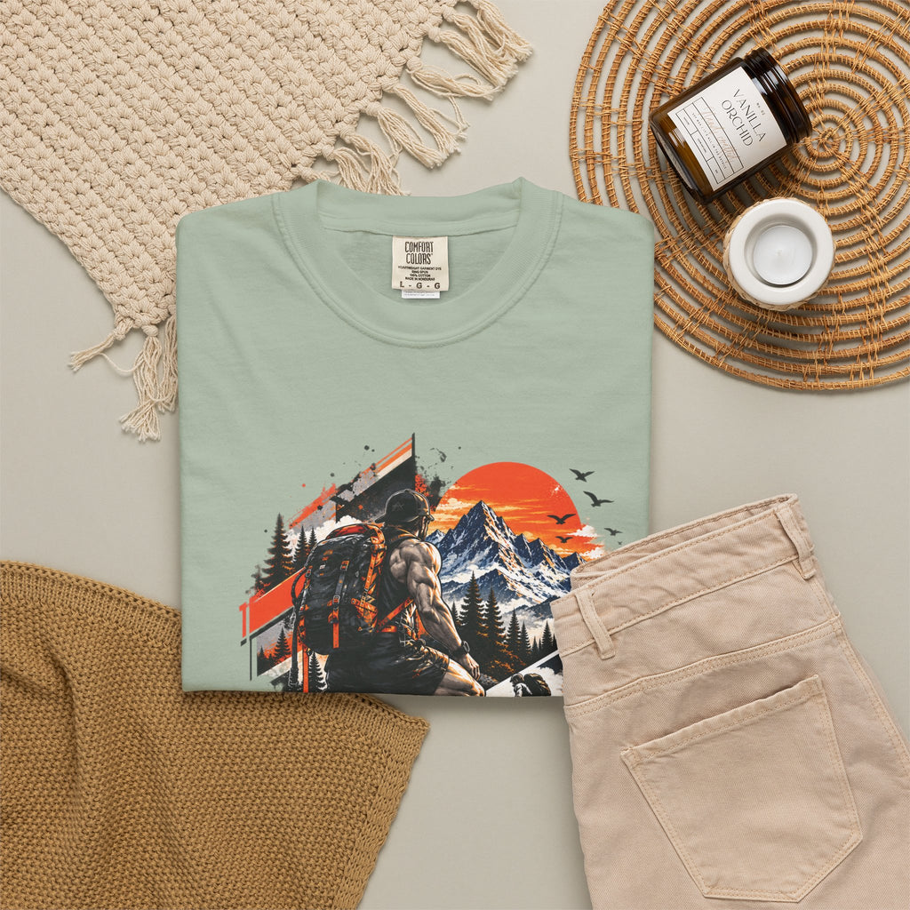 Samurai Warrior Mountain Sunset Graphic T-Shirt