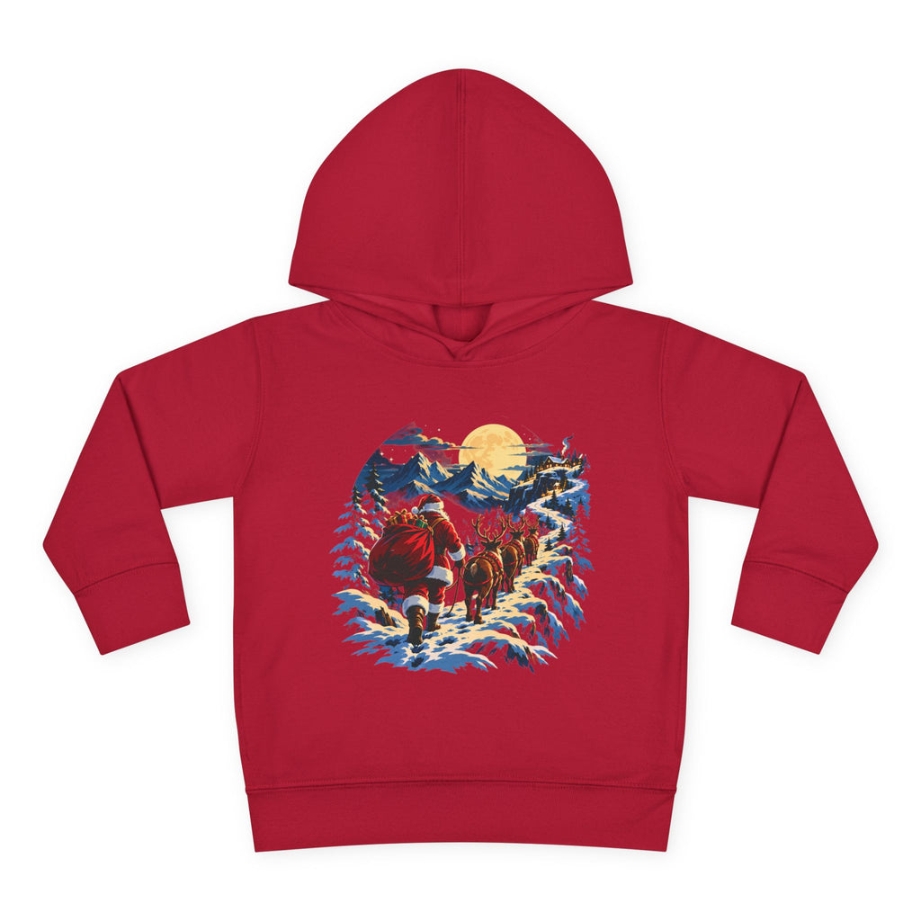 Toddler Hoodie - Santa Sleigh Winter Scene Pullover Christmas Special