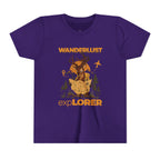 Wanderlust Explorer Youth Tee — Deer Map Adventure Kids T‑Shirt
