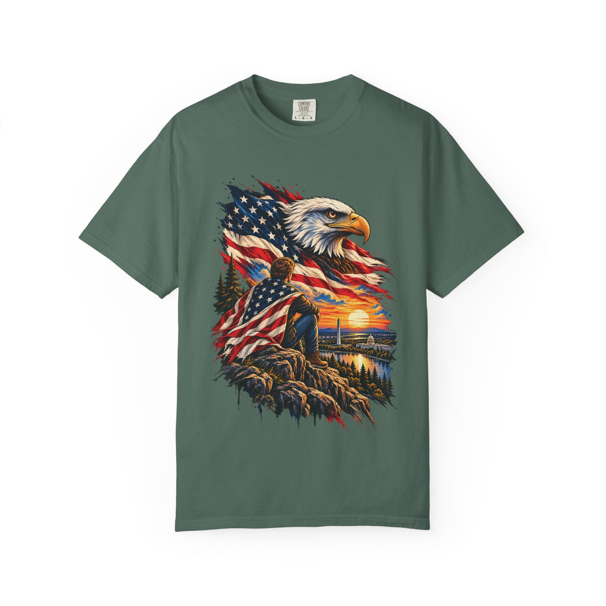 Patriotic Bald Eagle American Flag T-Shirt