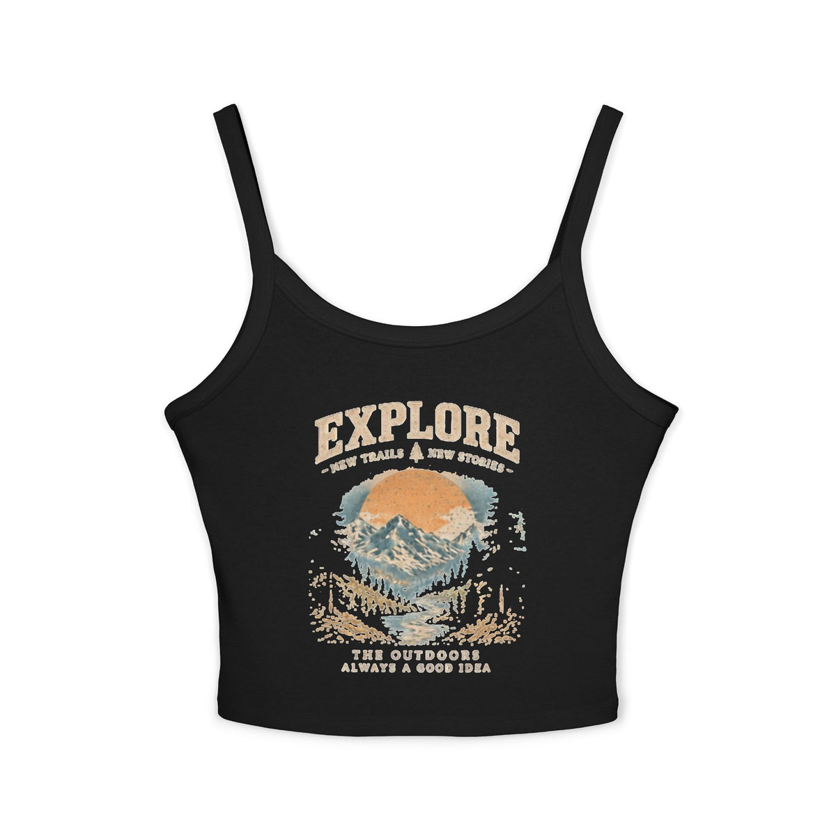 Women's Explore Mountain Adventure Spaghetti Strap Tank Top