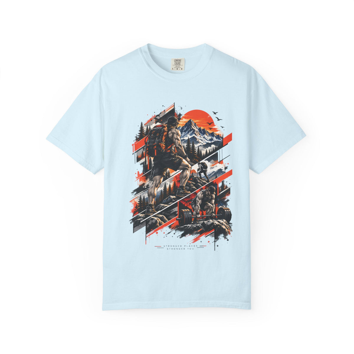 Samurai Warrior Mountain Sunset Graphic T-Shirt