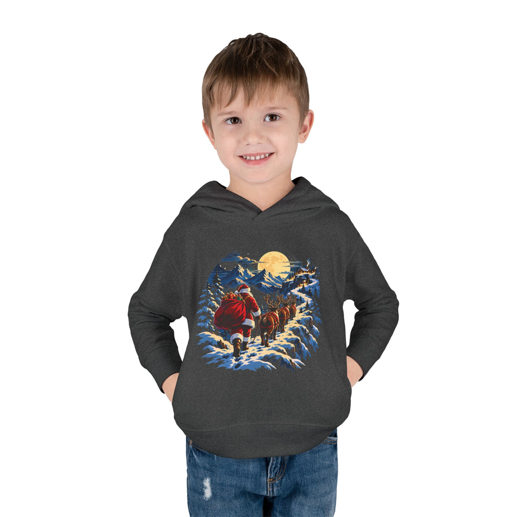 Toddler Hoodie - Santa Sleigh Winter Scene Pullover Christmas Special