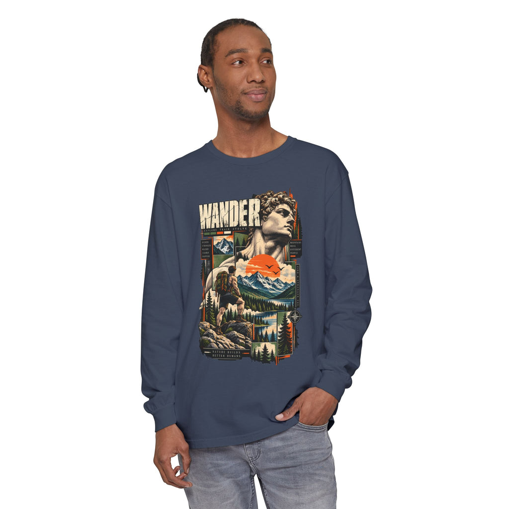 Wander Adventure Mountain Graphic Long Sleeve T-Shirt