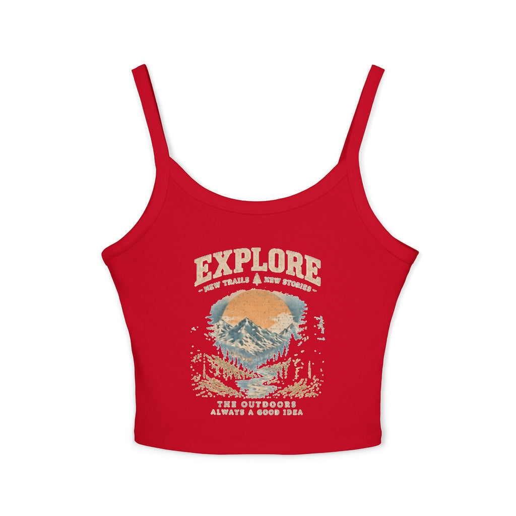 Women's Explore Mountain Adventure Spaghetti Strap Tank Top