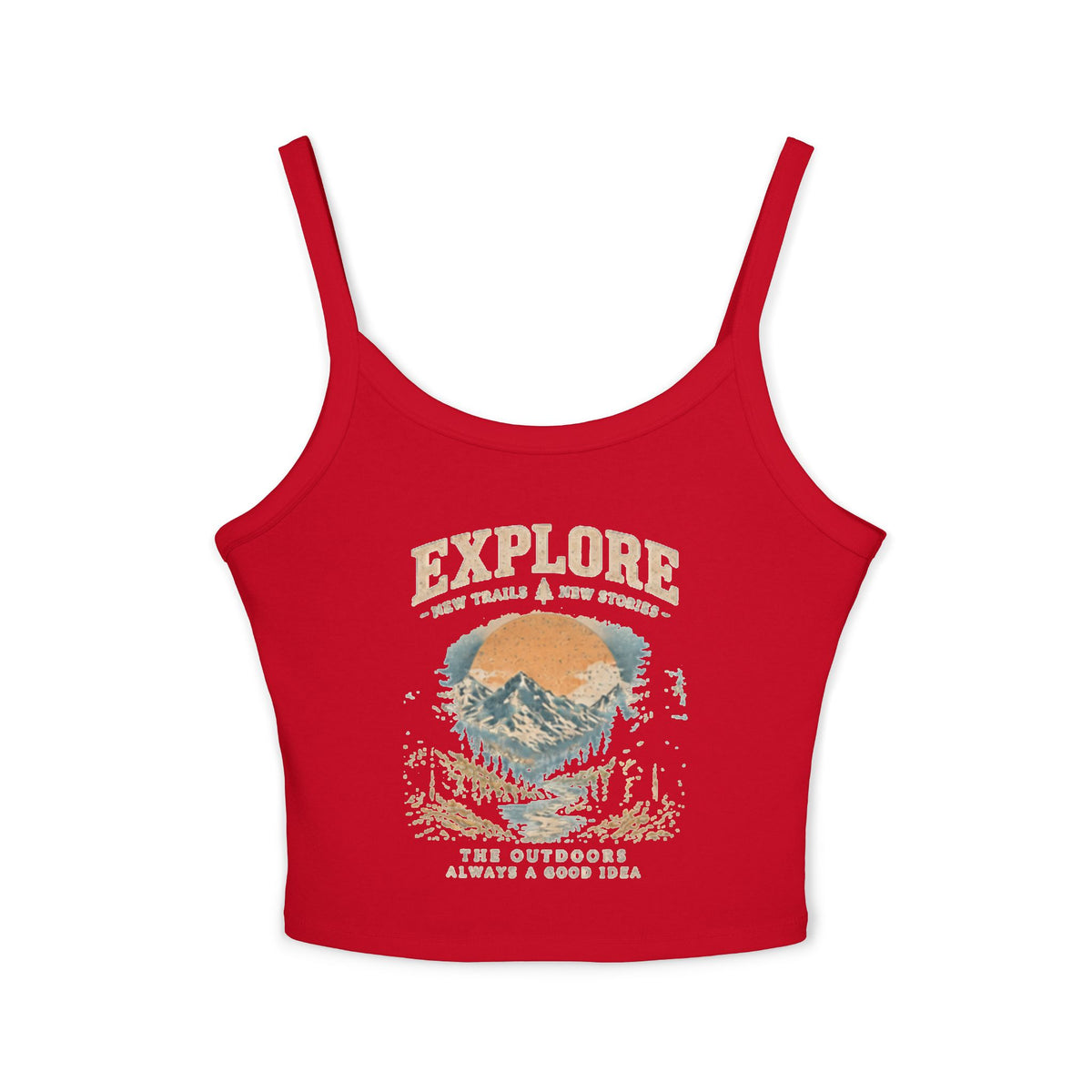 Women's Explore Mountain Adventure Spaghetti Strap Tank Top