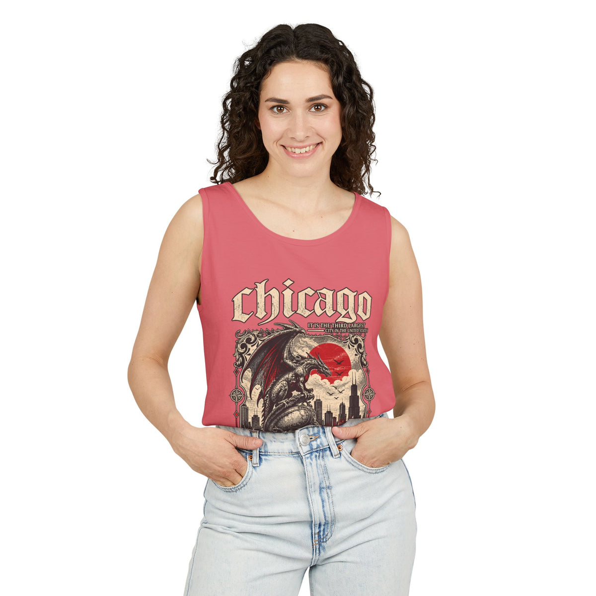 Chicago Gothic Skyline Graphic Tank Top