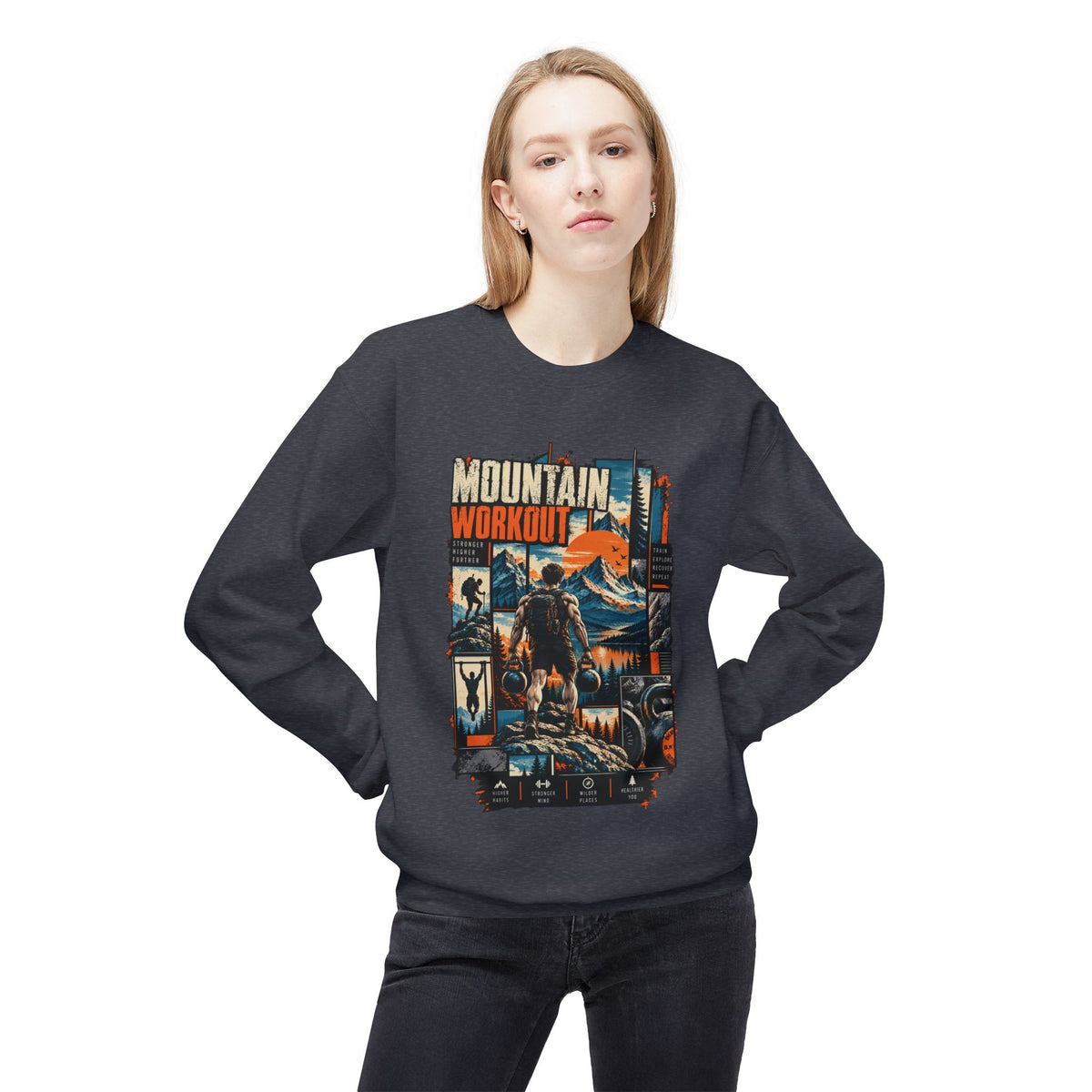 Mountain Workout Adventure Crewneck Sweatshirt
