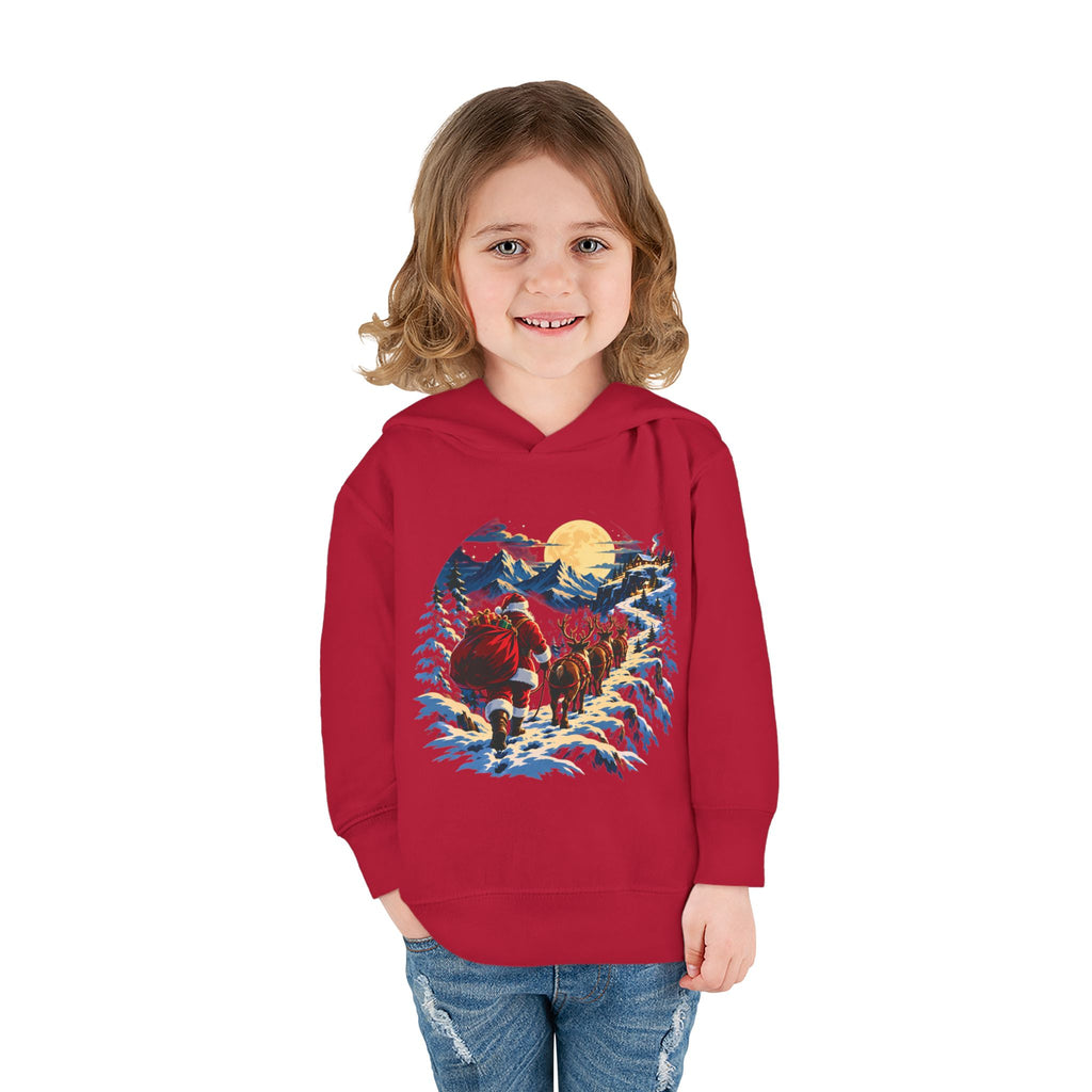 Toddler Hoodie - Santa Sleigh Winter Scene Pullover Christmas Special