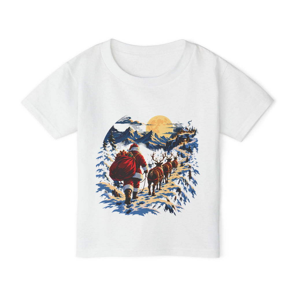Toddler T-Shirt — Santa and Reindeer Winter Scene Holiday Tee