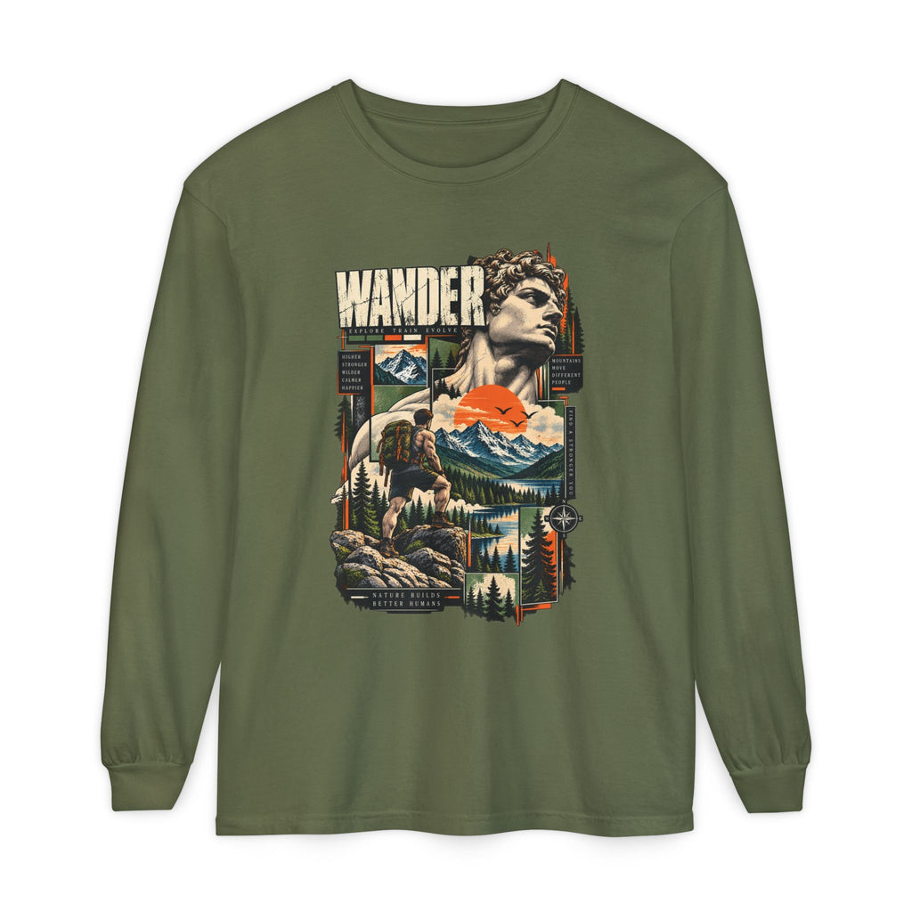 Wander Adventure Mountain Graphic Long Sleeve T-Shirt
