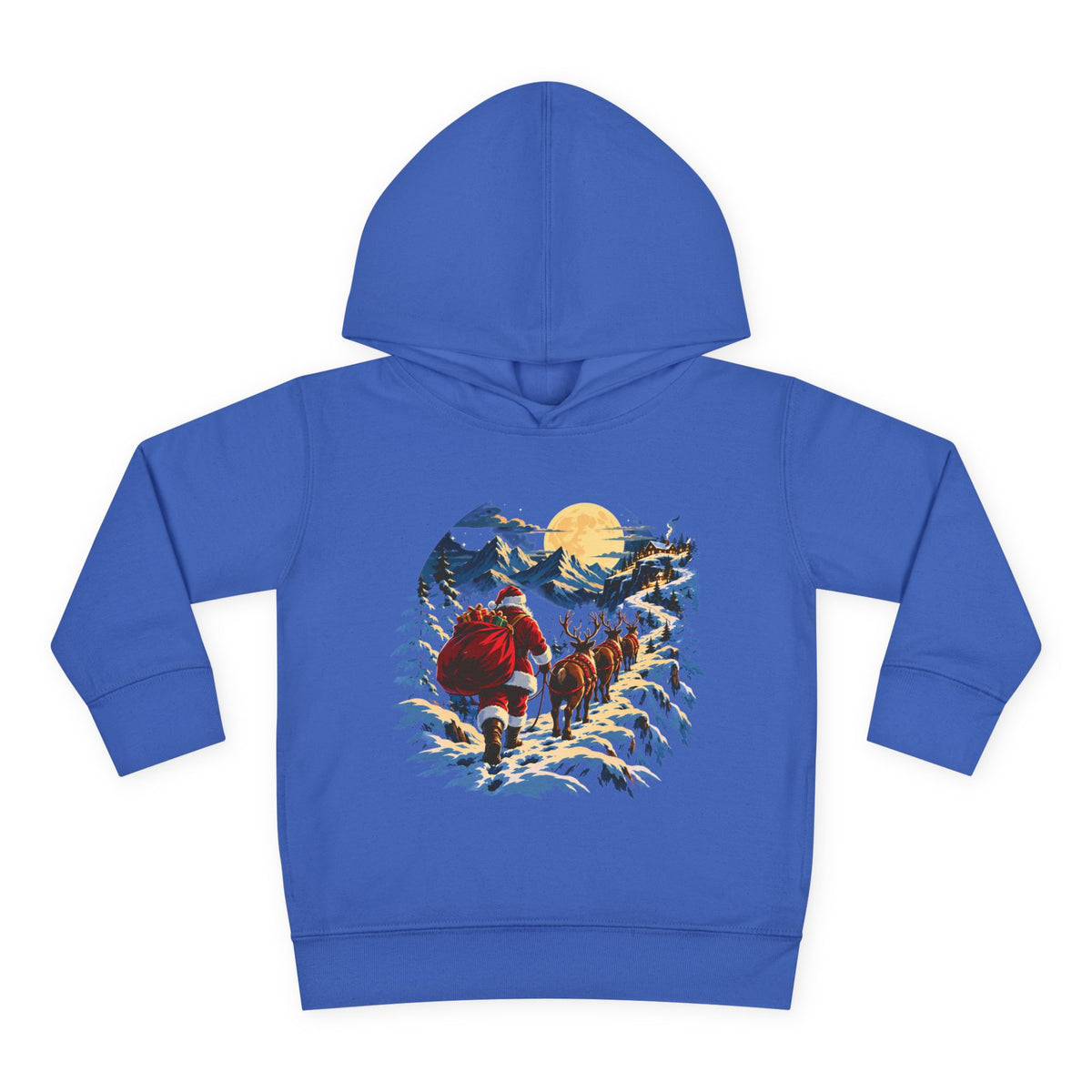 Toddler Hoodie - Santa Sleigh Winter Scene Pullover Christmas Special