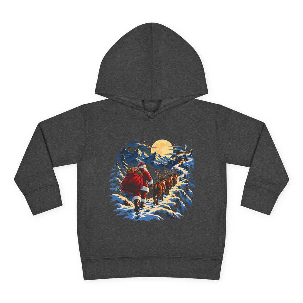 Toddler Hoodie - Santa Sleigh Winter Scene Pullover Christmas Special