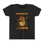 Wanderlust Explorer Youth Tee — Deer Map Adventure Kids T‑Shirt