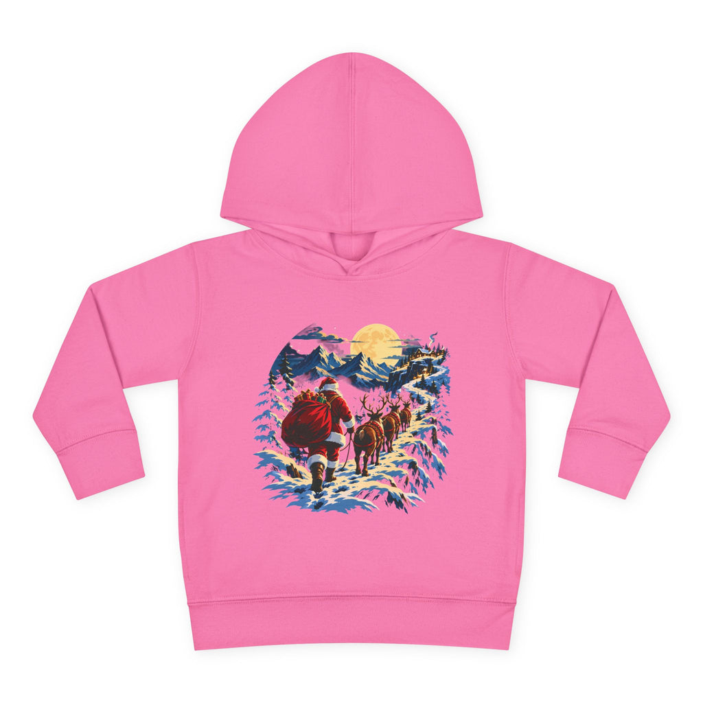 Toddler Hoodie - Santa Sleigh Winter Scene Pullover Christmas Special